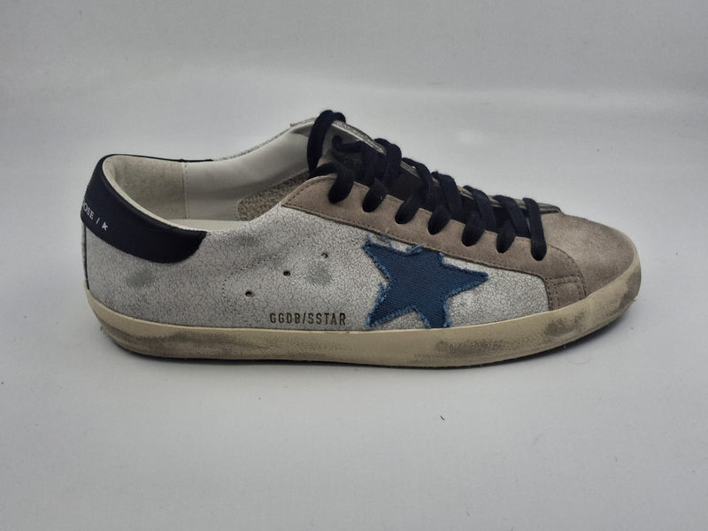 Superstar - blanche suede étoile bleu