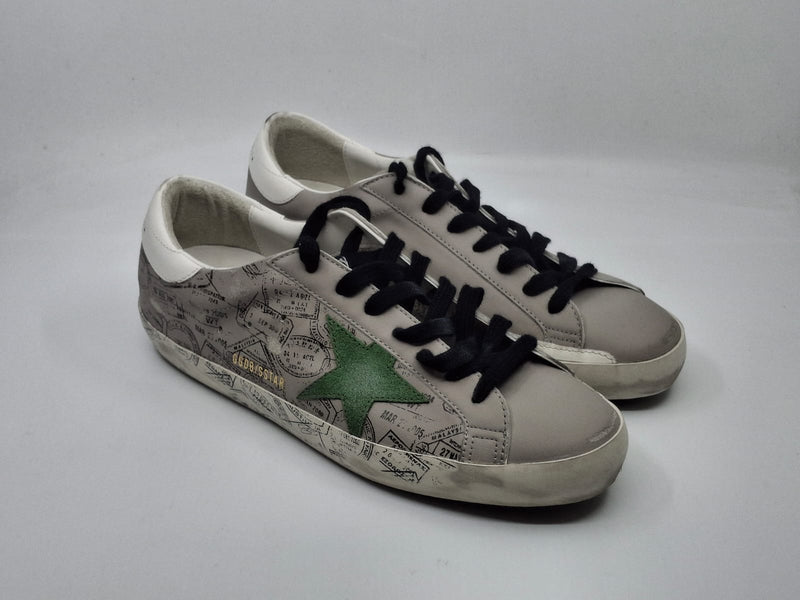 SuperStar - Taupe etoile olive talon blanc