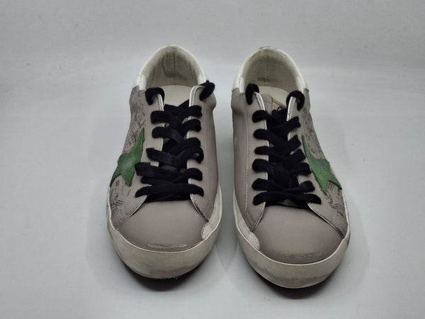 SuperStar - Taupe etoile olive talon blanc