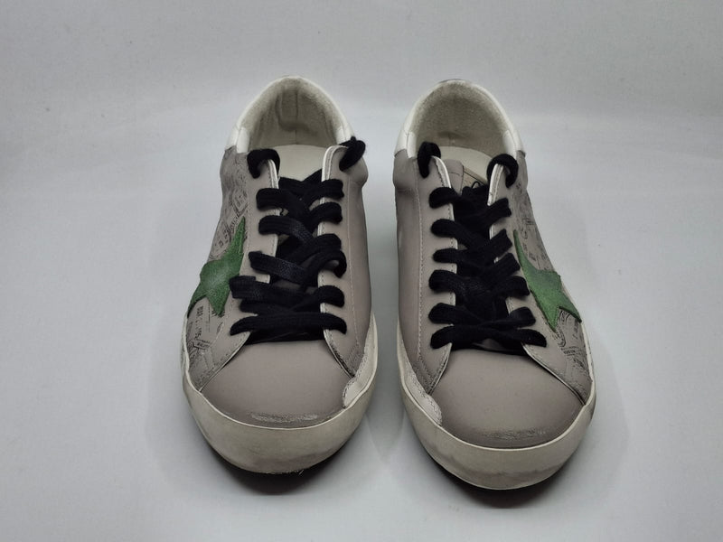 SuperStar - Taupe etoile olive talon blanc