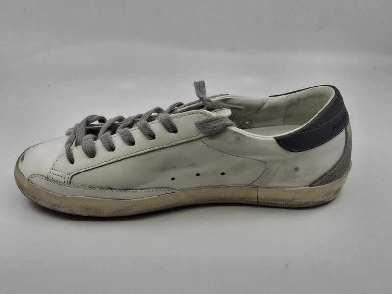 SuperStar - Blanche étoile suede talon gris foncé