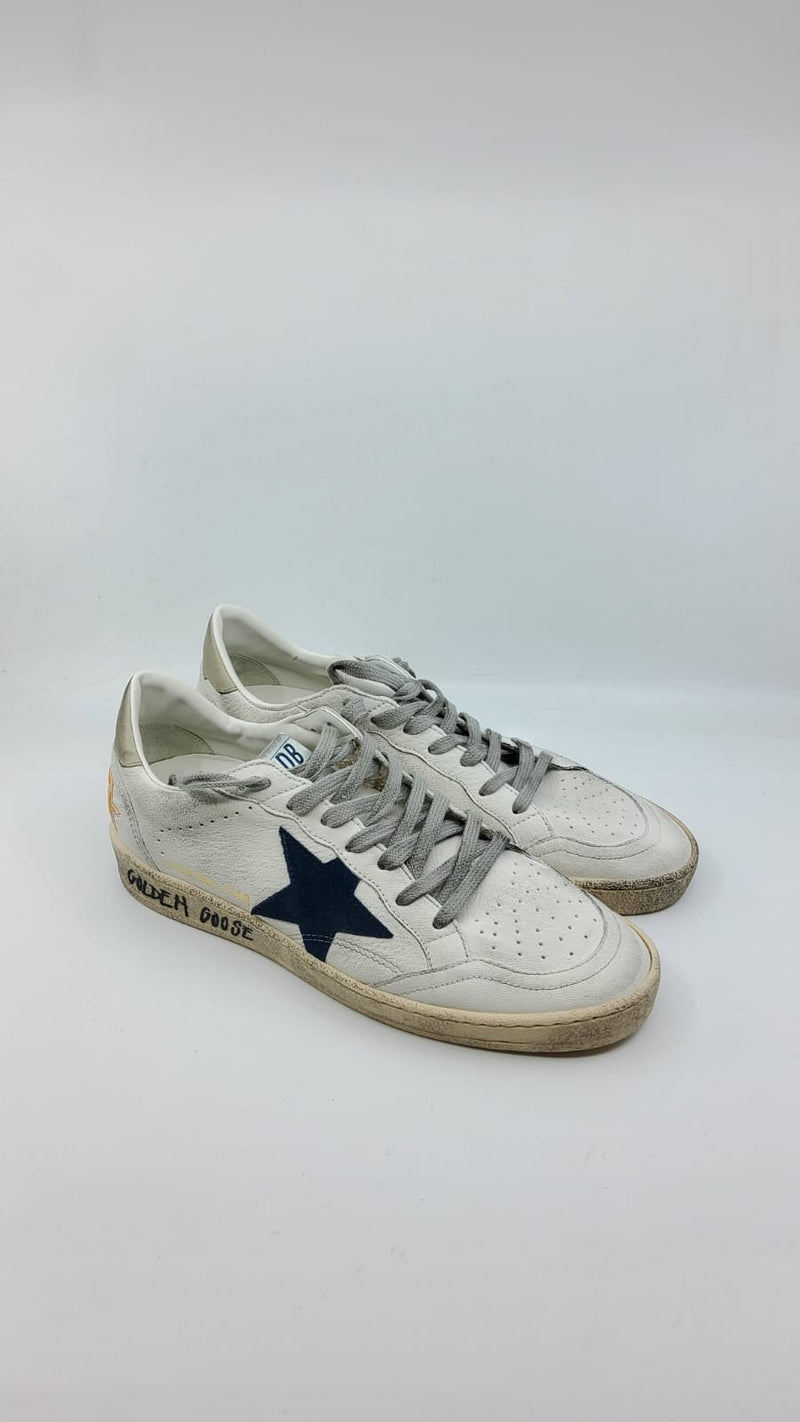 Ball Star - Blanche étoile suede bleu