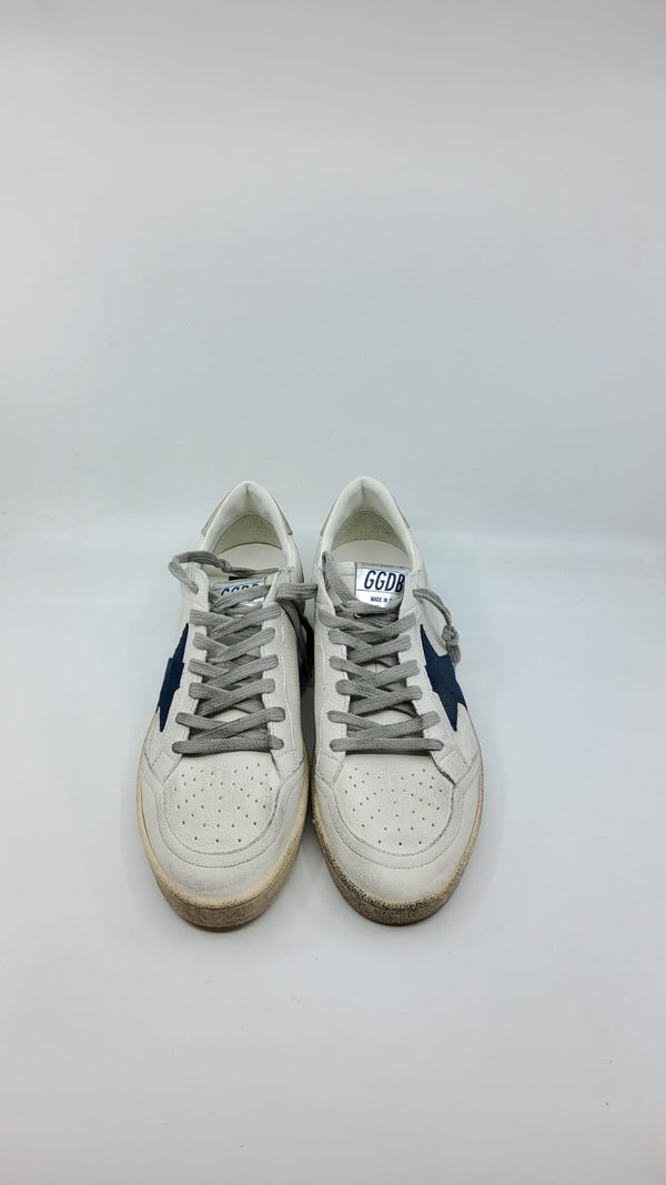 Ball Star - Blanche étoile suede bleu