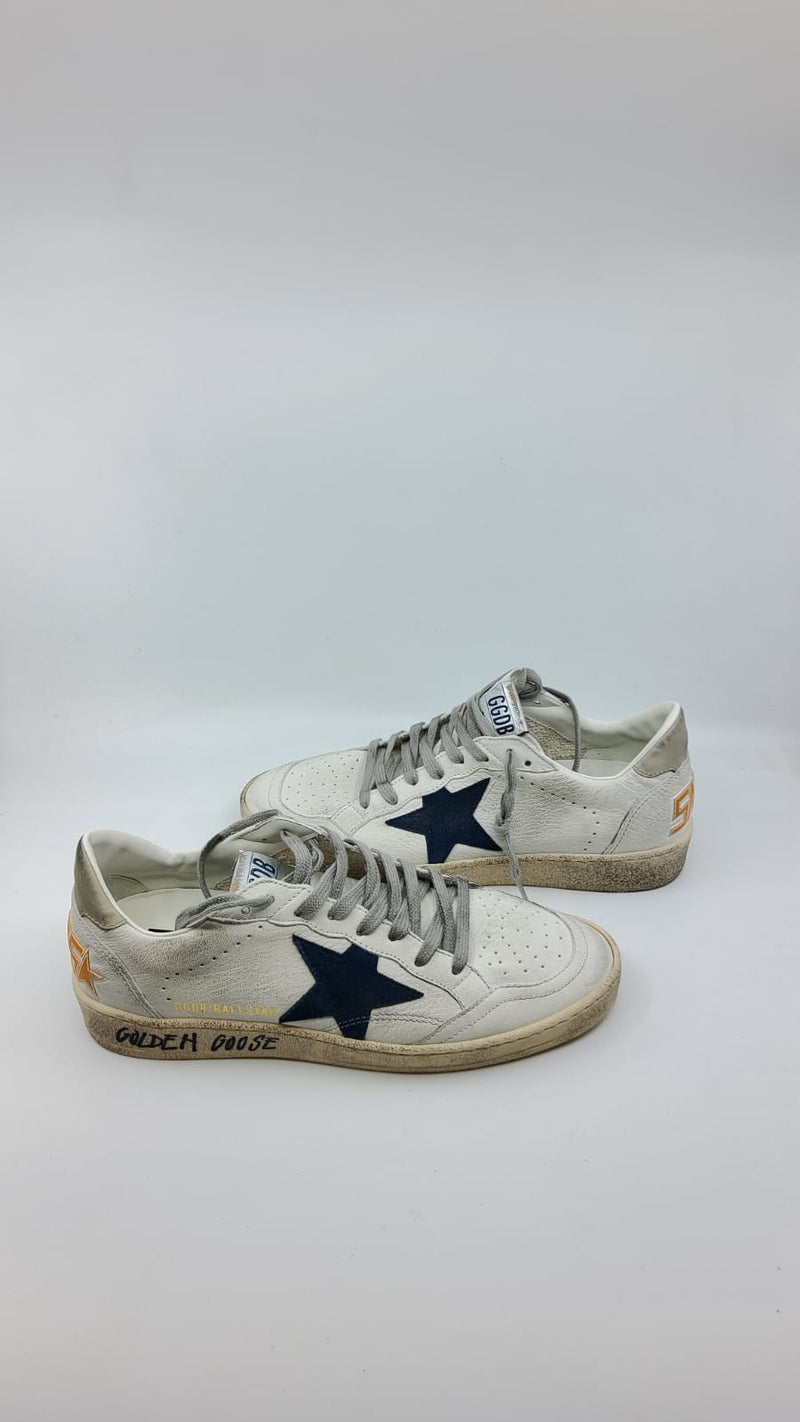 Ball Star - Blanche étoile suede bleu
