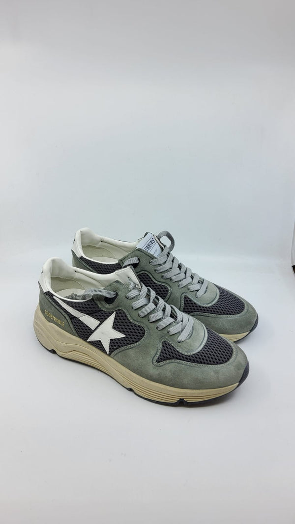 Running Sole - Suede verte étoile blanche talon blanc