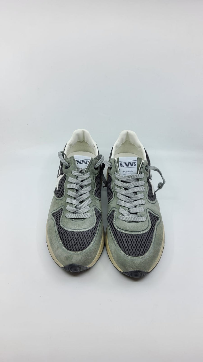 Running Sole - Suede verte étoile blanche talon blanc