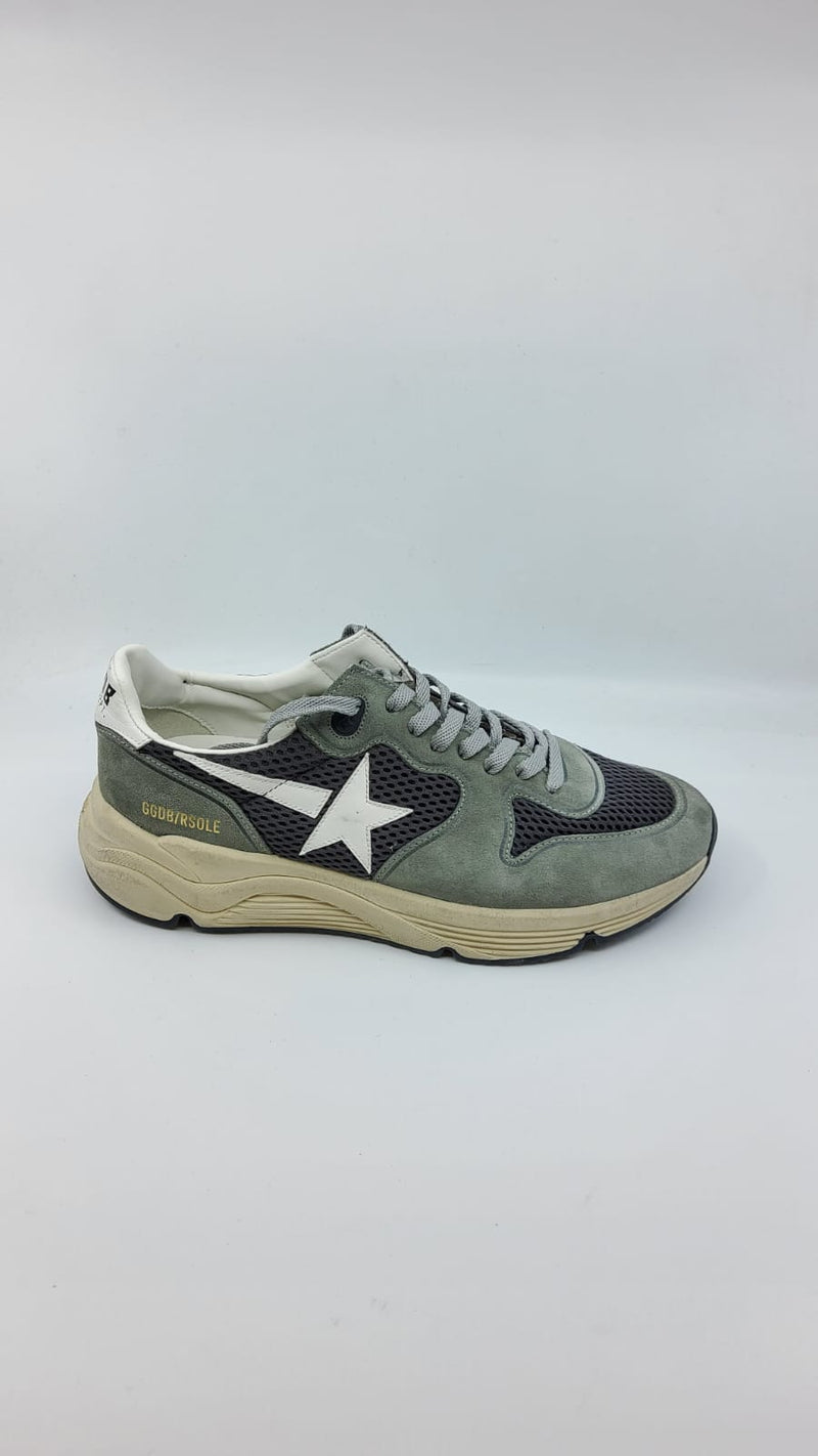 Running Sole - Suede verte étoile blanche talon blanc