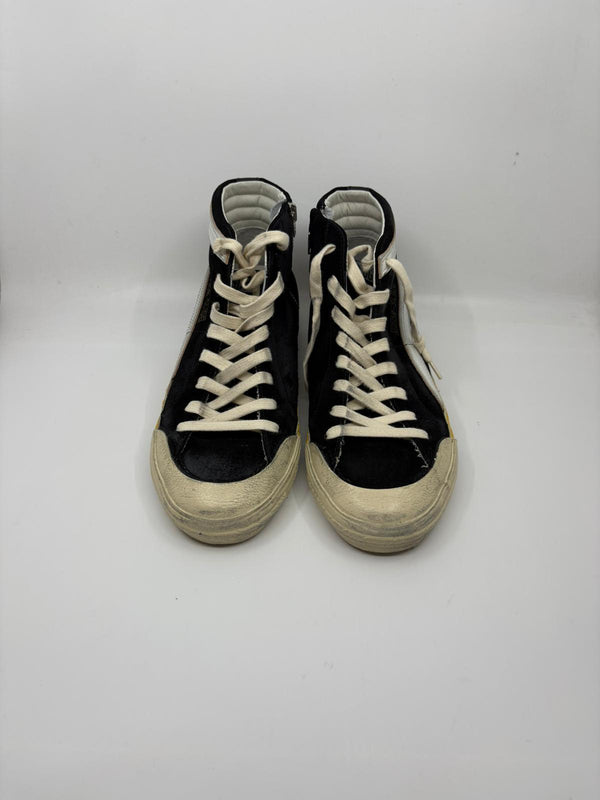 Slide - Noire suede slide blanc