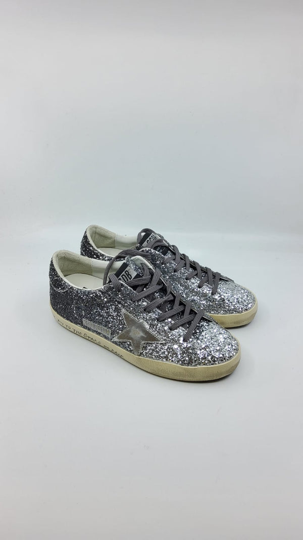 SuperStar - Pailletté noire étoile argent