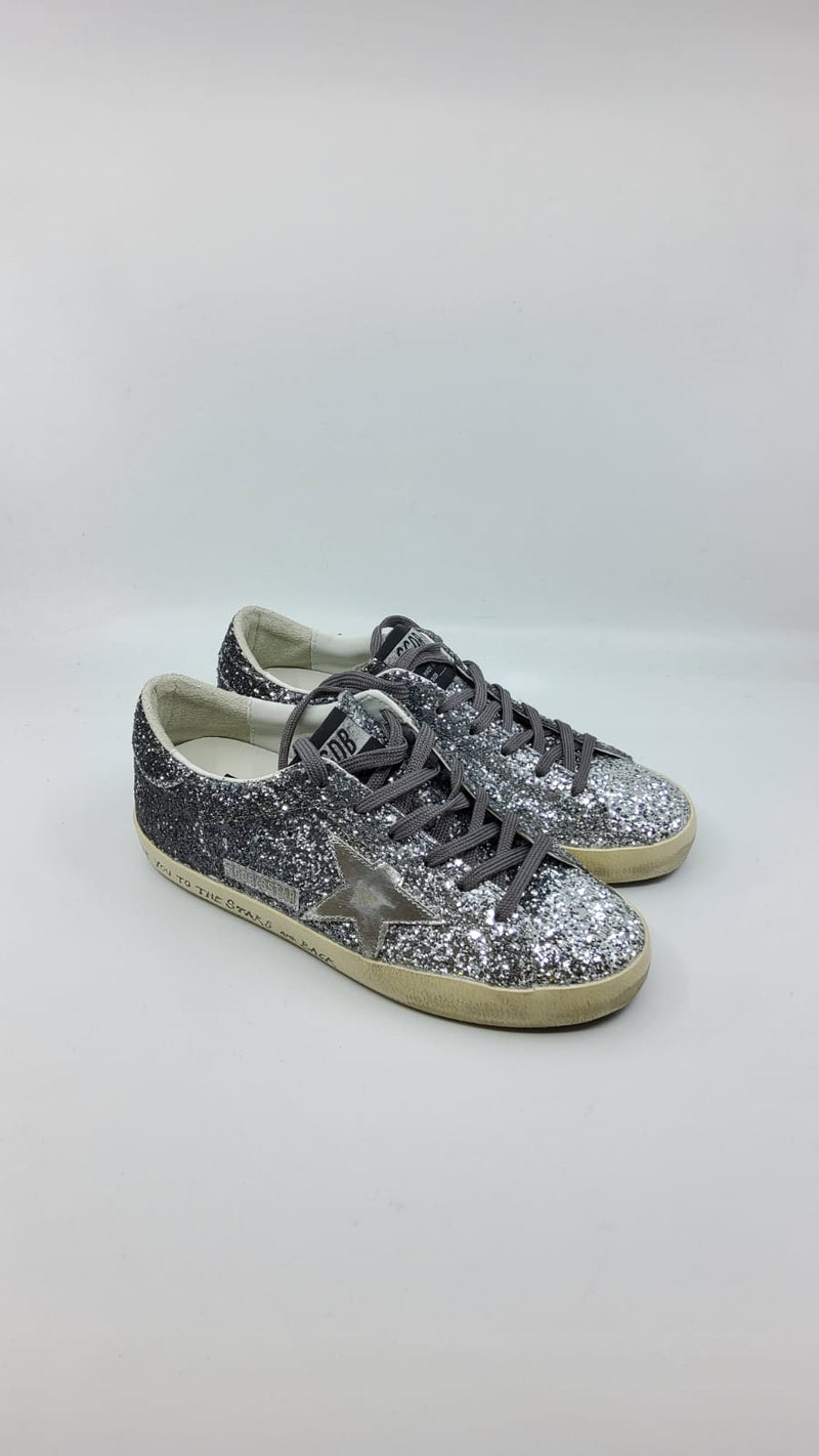 SuperStar - Pailletté noire étoile argent