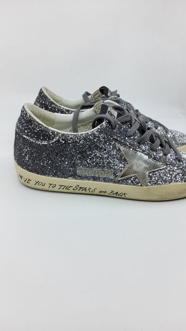 SuperStar - Pailletté noire étoile argent