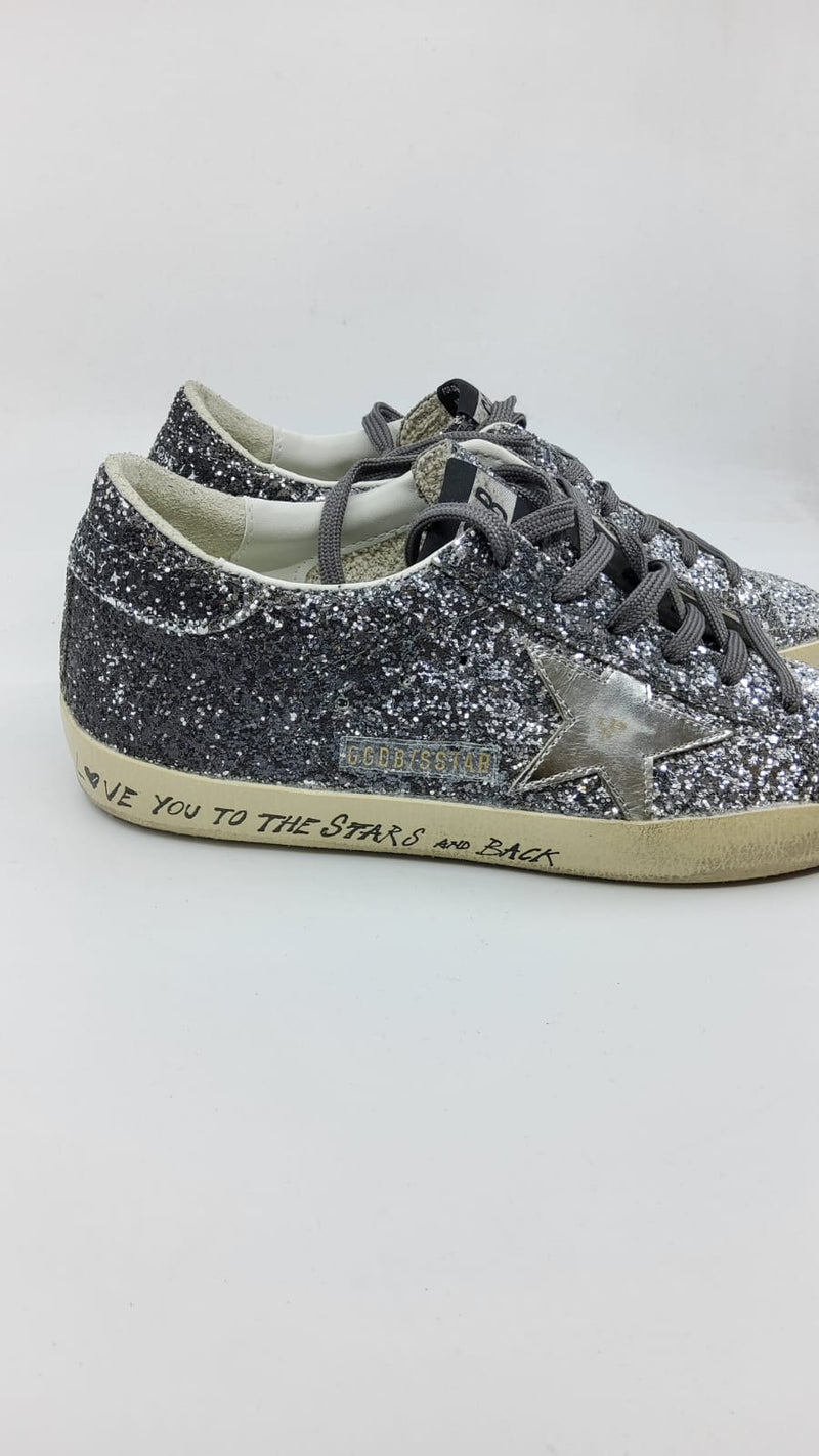 SuperStar - Pailletté noire étoile argent