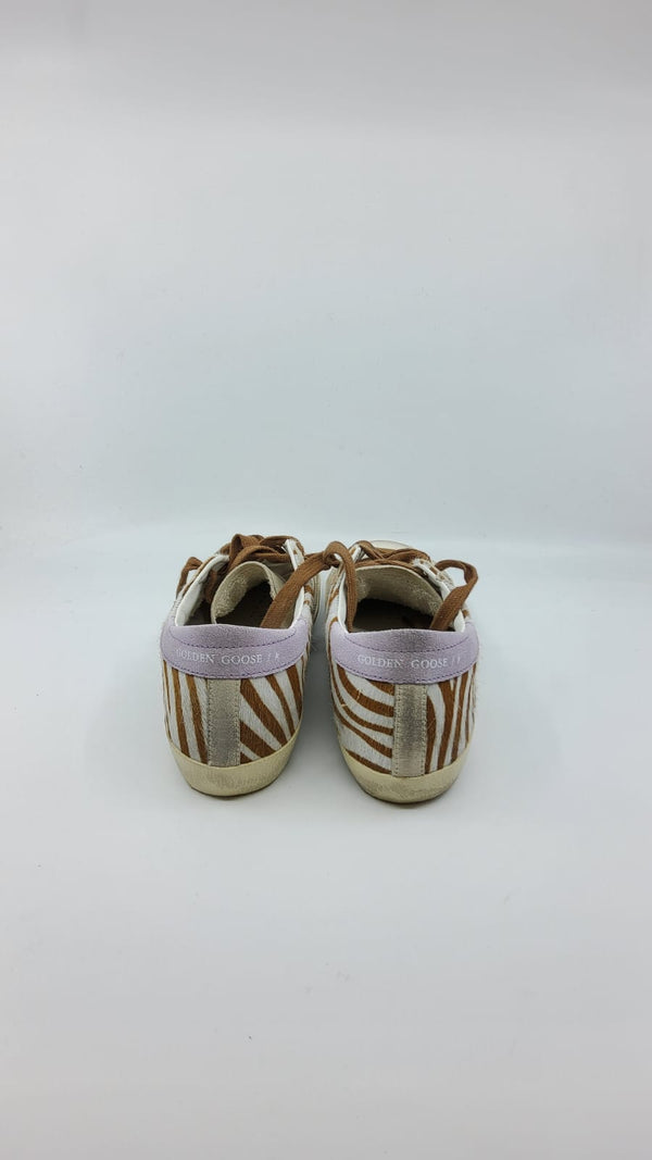 SuperStar - Zebre etoile argenté talon suede