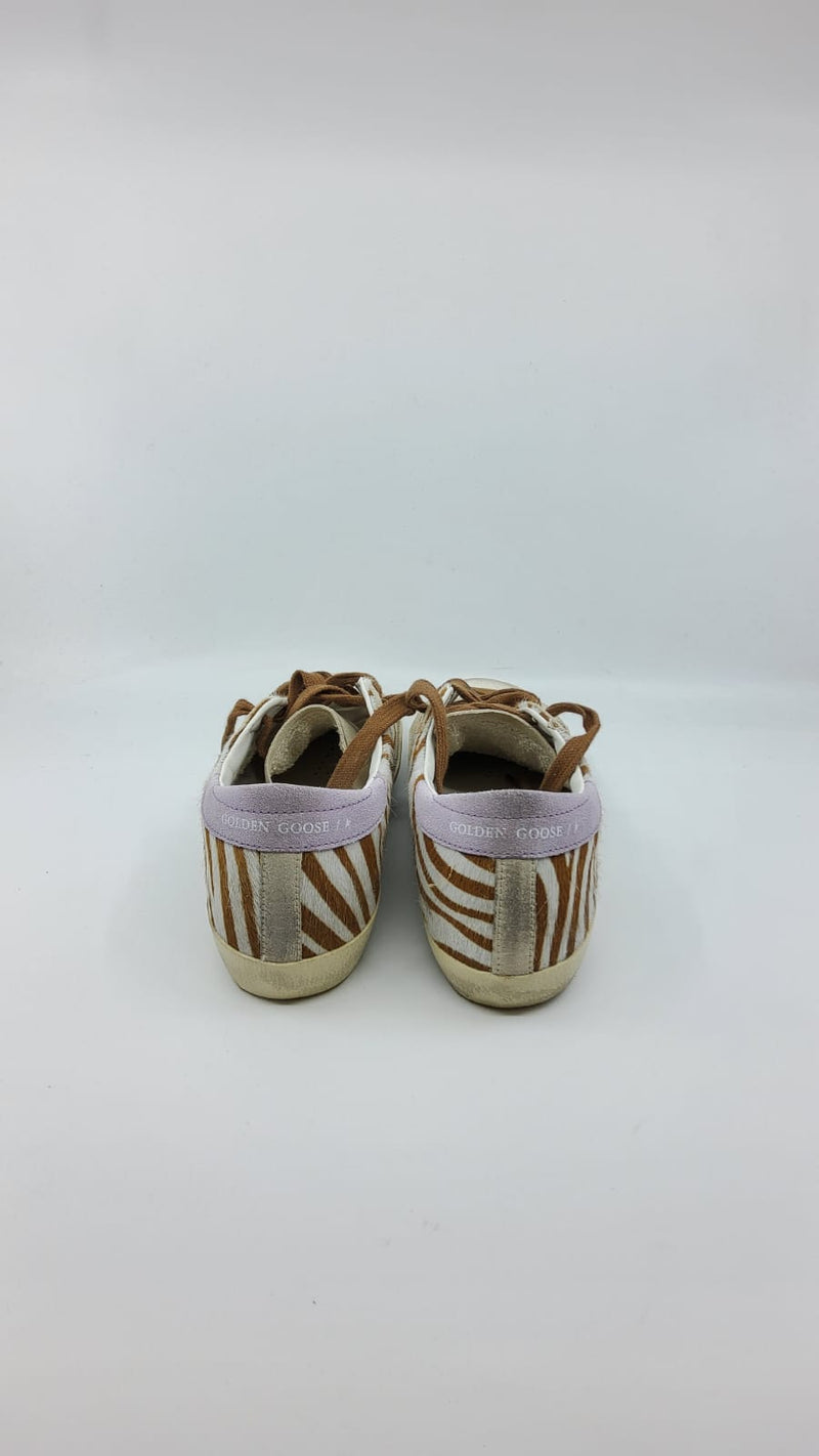 SuperStar - Zebre etoile argenté talon suede