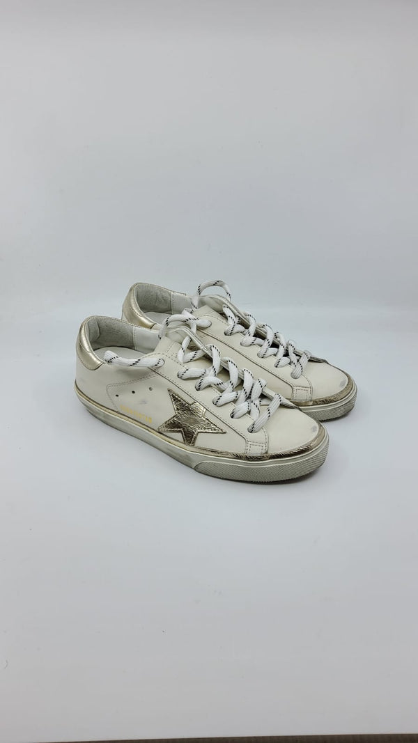 SuperStar - Blanche étoile argentée et talon argenté