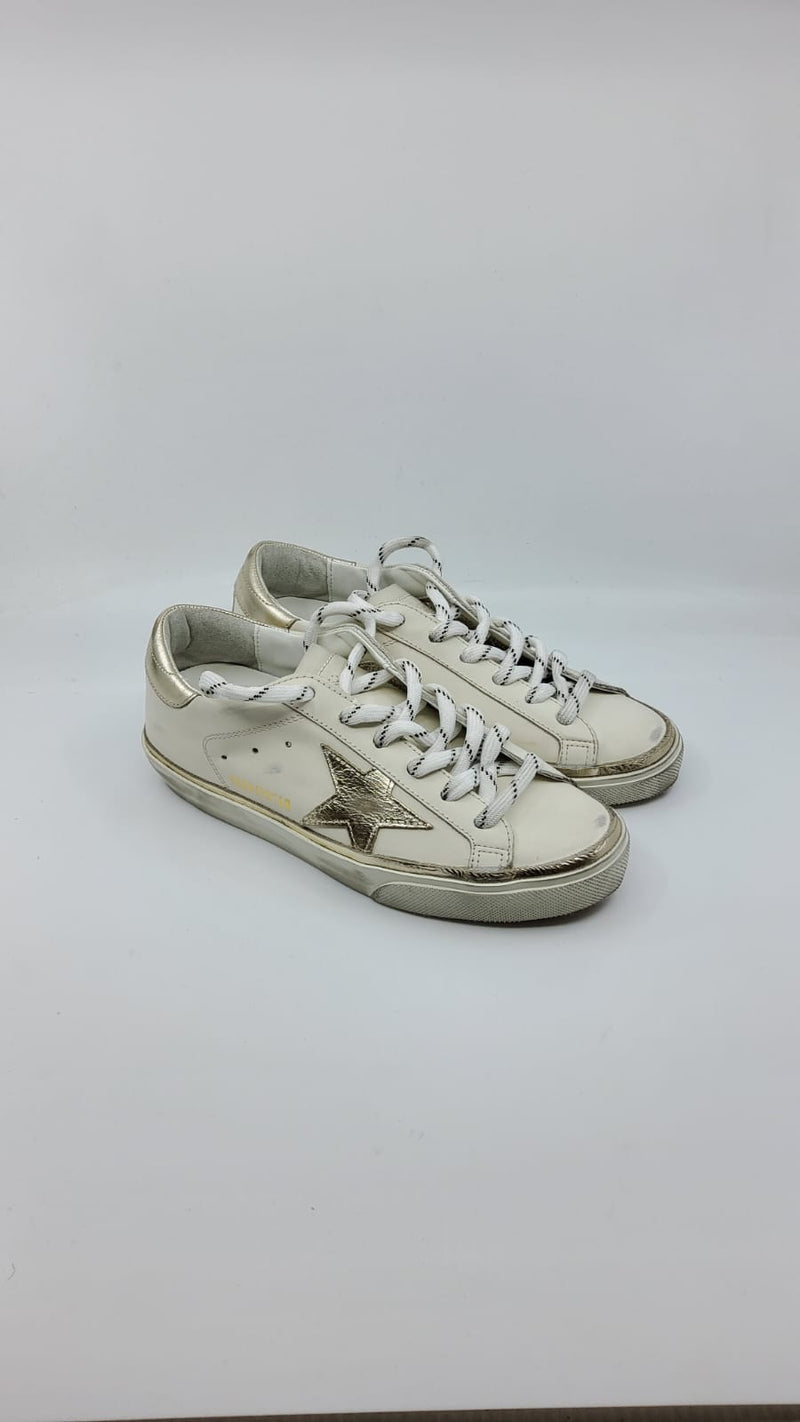 SuperStar - Blanche étoile argentée et talon argenté
