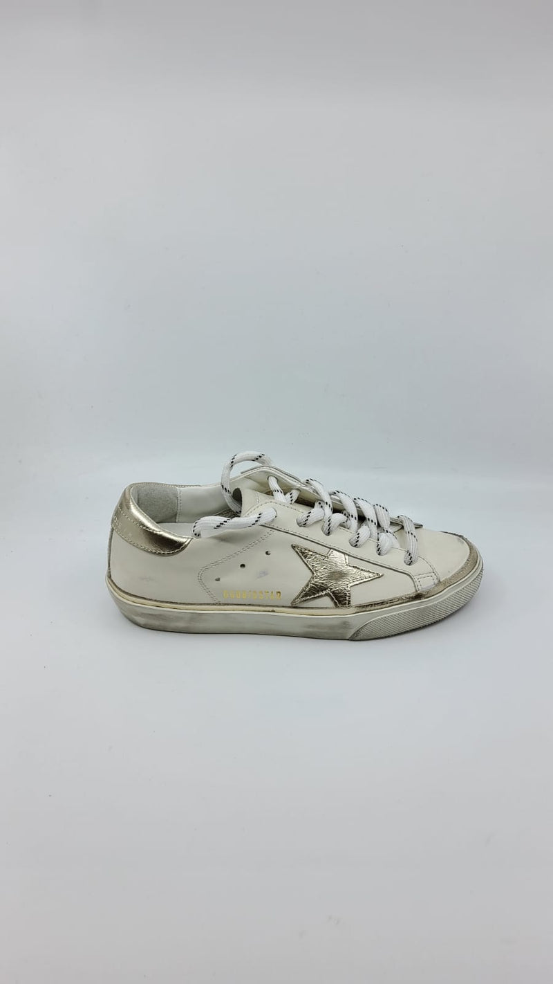 SuperStar - Blanche étoile argentée et talon argenté