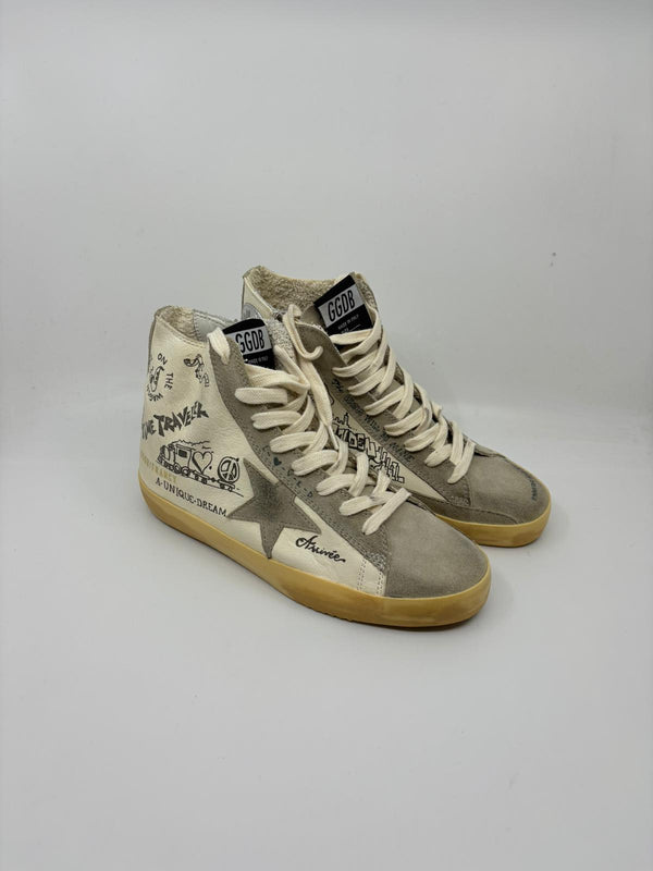 Francy - Suede blanche étoile grise suede
