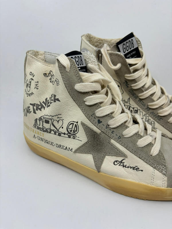 Francy - Suede blanche étoile grise suede