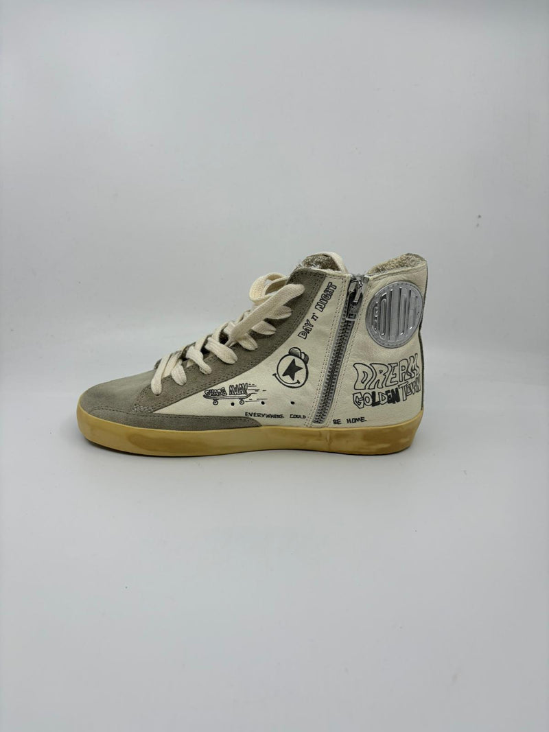 Francy - Suede blanche étoile grise suede