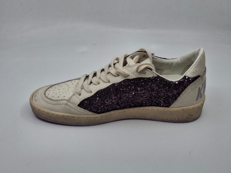 Ballstar - Violet paillete étoile blanche
