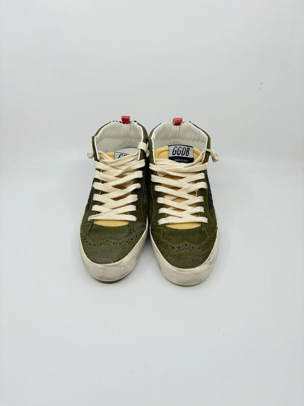 Midstar - Olive suede étoile noire talon zebre