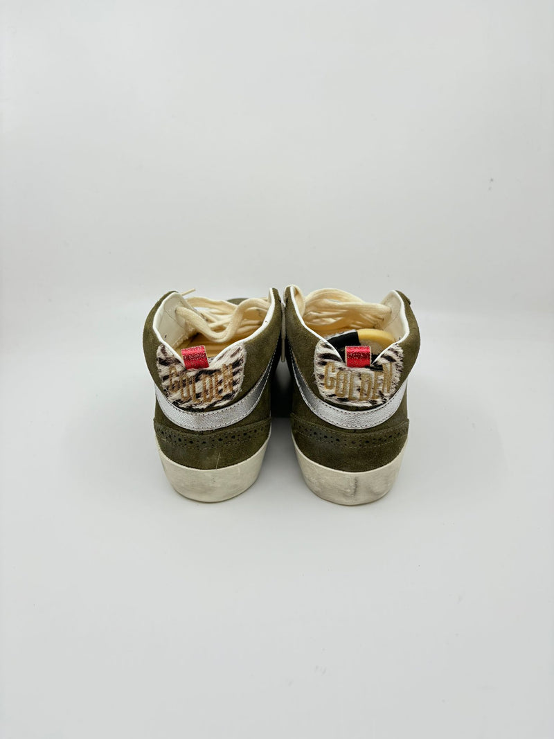Midstar - Olive suede étoile noire talon zebre