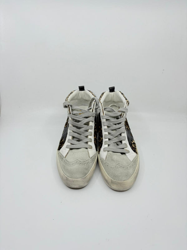 Midstar - Beige léopard suede étoile noire