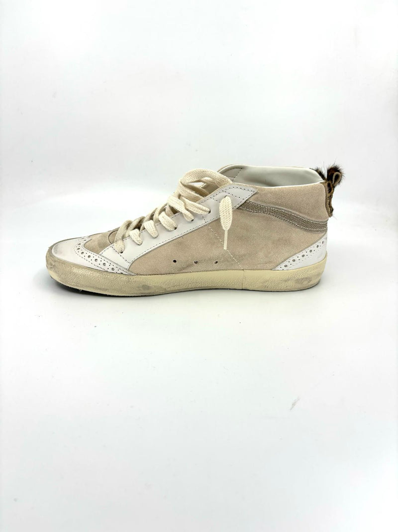 Mid Star - beige étoile blanche talon léopard