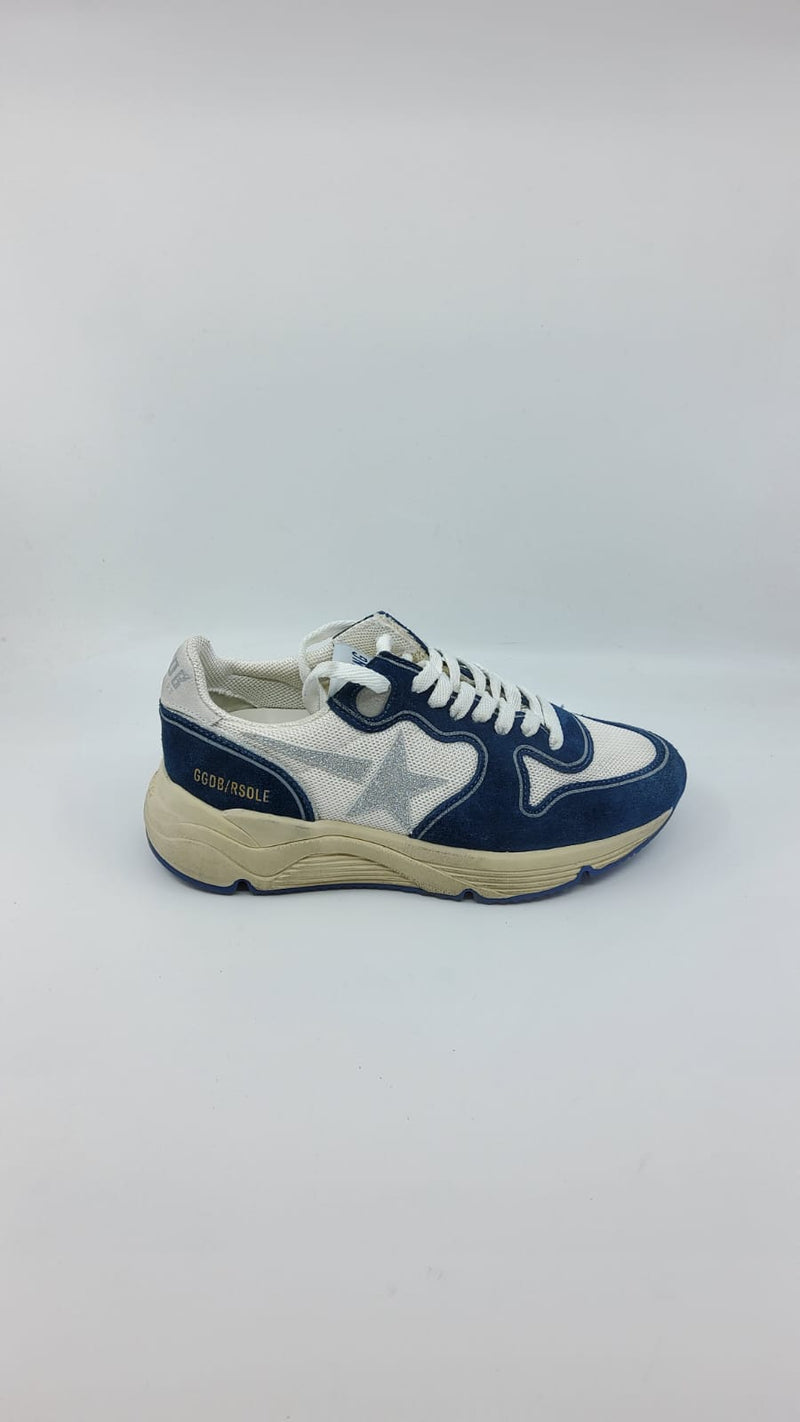 Running Sole - Blanche et bleu étoile grise