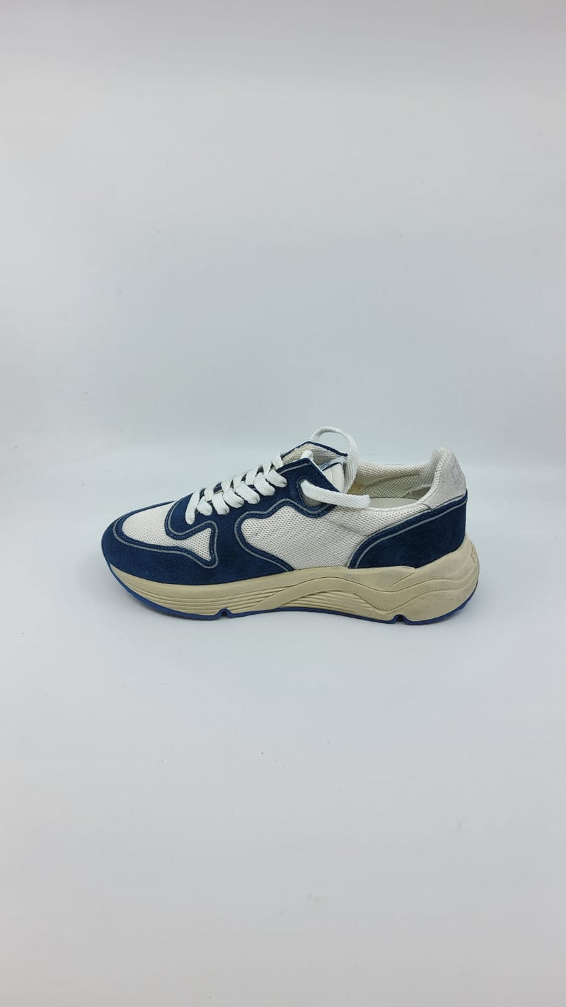 Running Sole - Blanche et bleu étoile grise