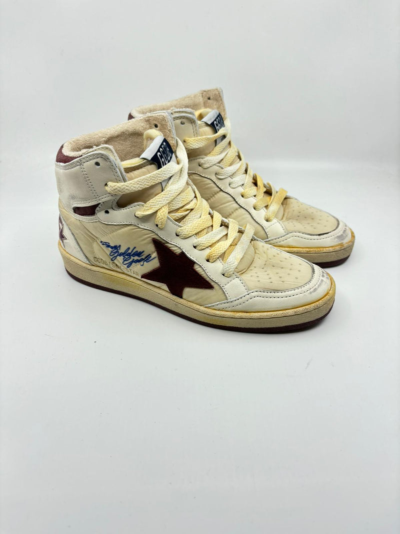 SkyStar - beige étoile marron talon léopard signature Golden Goose