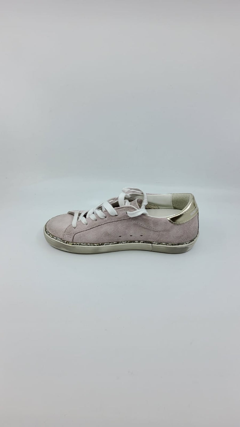 SuperStar - Suede rose étoile et talon platinum