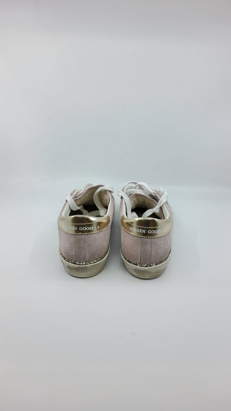 SuperStar - Suede rose étoile et talon platinum