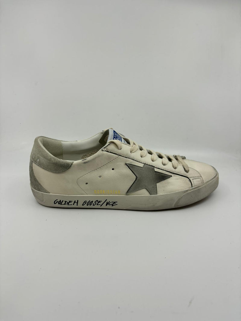 Superstar - Classic blanche étoile grisé suede talon suede