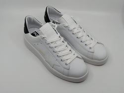 Purestar - empeigne en cuir blanc talon noir Golden Goose