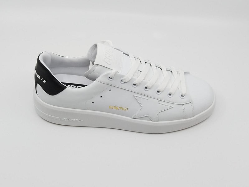 Purestar - empeigne en cuir blanc talon noir Golden Goose