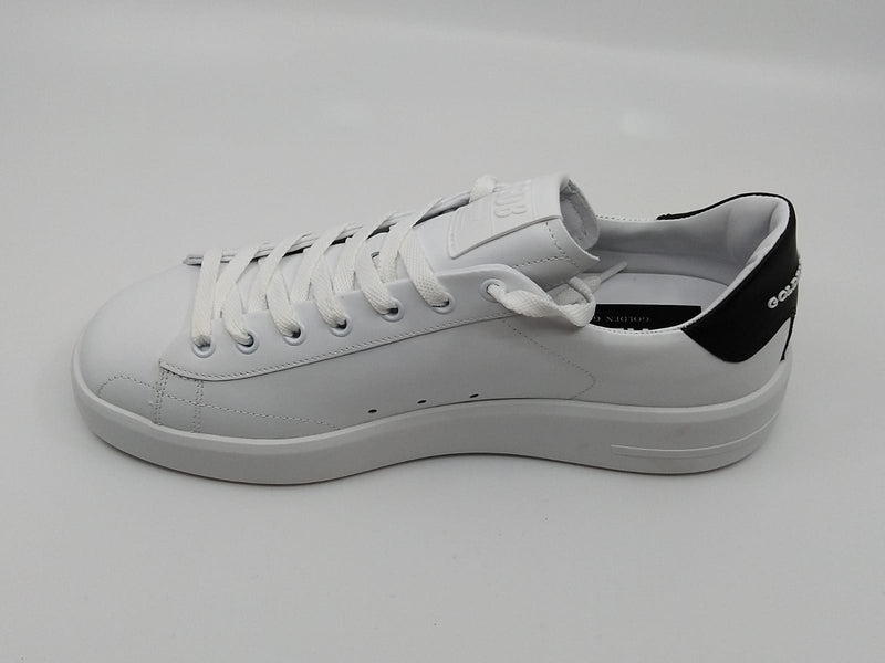 Purestar - empeigne en cuir blanc talon noir Golden Goose