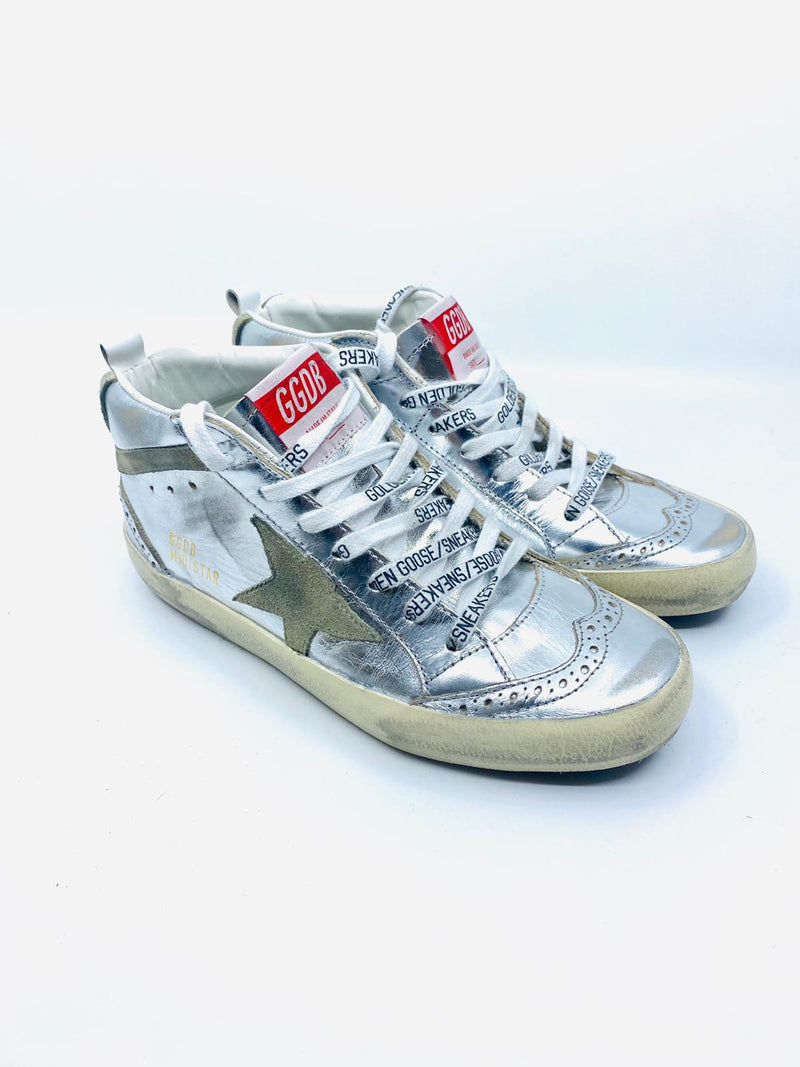 Mid Star - argenté étoile suede Golden Goose