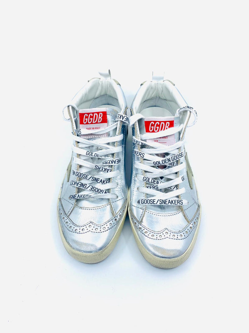Mid Star - argenté étoile suede Golden Goose