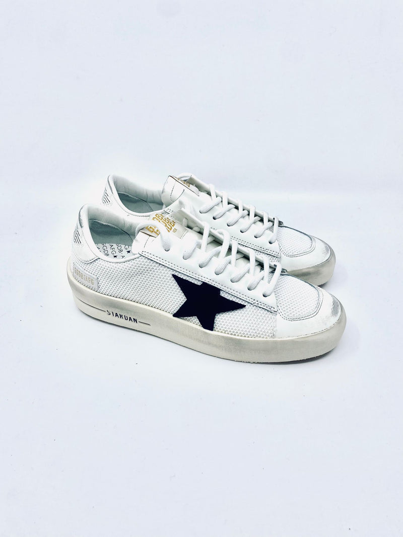 Stardan blanche étoile noire Golden Goose – boutique-omana