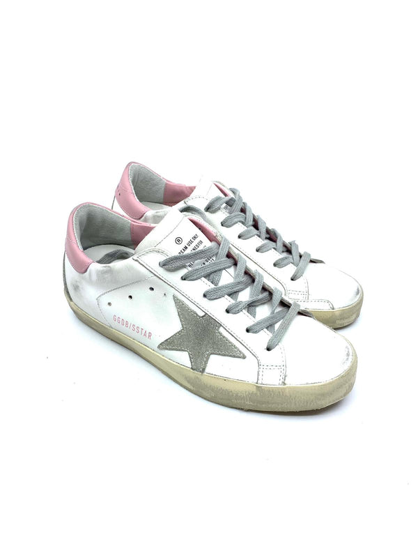 Superstar - classic blanche étoile suede talon rose