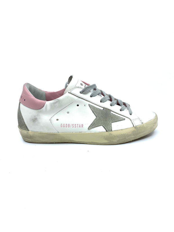 Superstar - classic blanche étoile suede talon rose