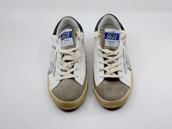 Superstar - Blanche étoile argenté talon taupe