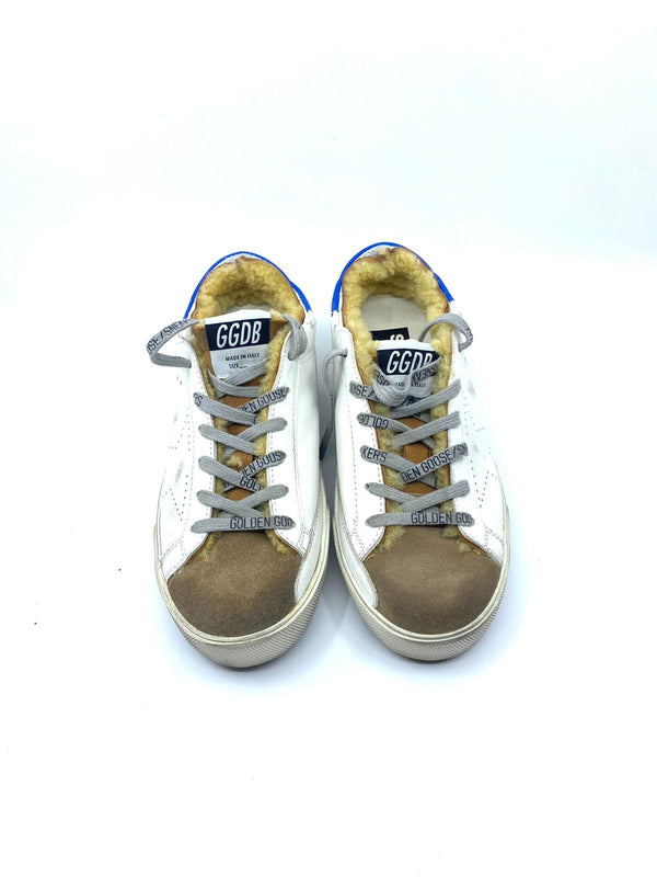 Superstar - blanche tabac talon bleu interieur doublé