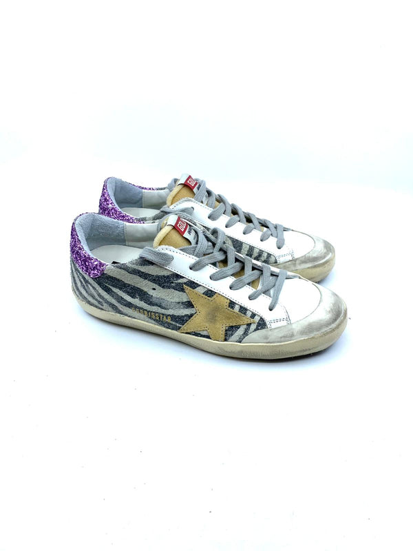 Superstar - Penstar classic zebre étoile sable talon pailleté