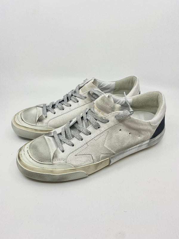 Superstar - Penstar blanche étoile blanche argenté et noire Golden Goose