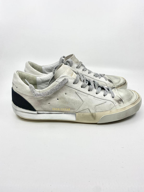 Superstar - Penstar blanche étoile blanche argenté et noire Golden Goose