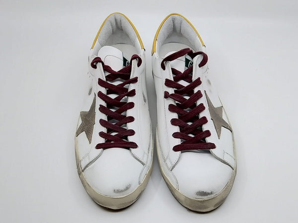 Superstar - blanche étoile python imprimé talon jaune Golden Goose