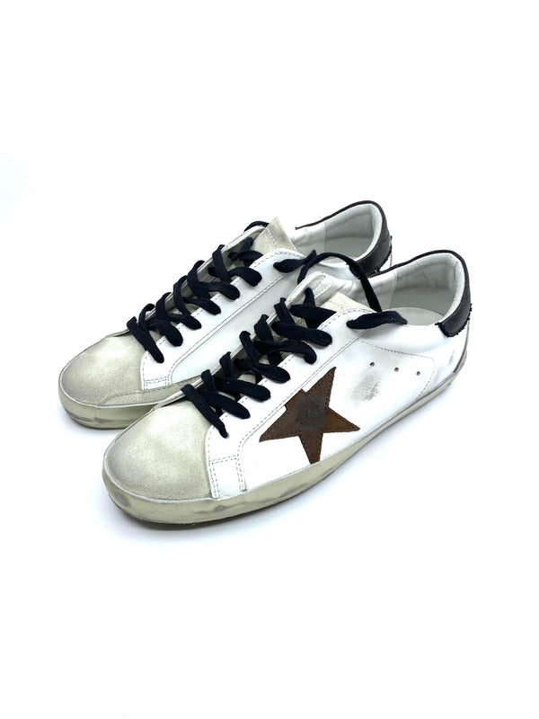 Superstar - blanche étoile suede noisette Golden Goose